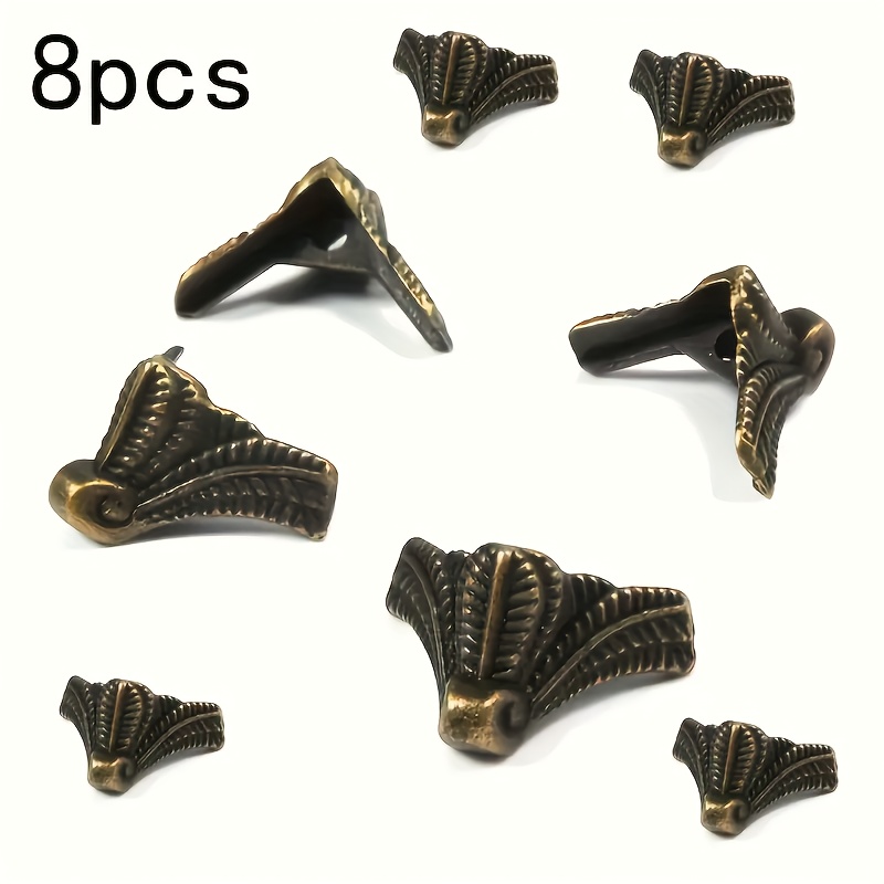 Furniture Hardware For Legs - 8Pcs Antique Corner Protector Box Wood