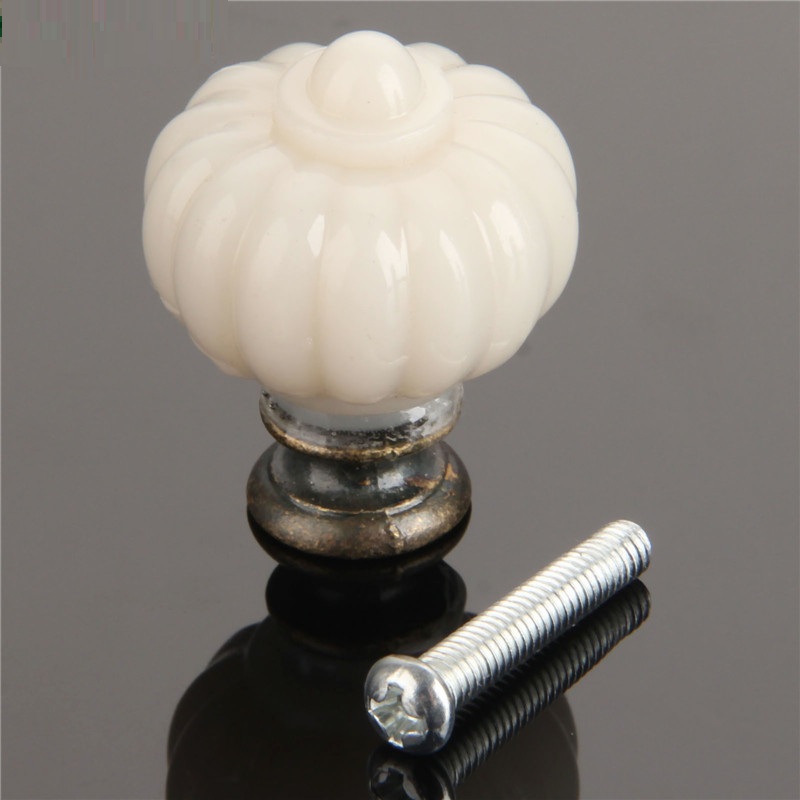 1Pc Acrylic Ivory White Pumpki - Furniture Hardware Pulls recension och pris