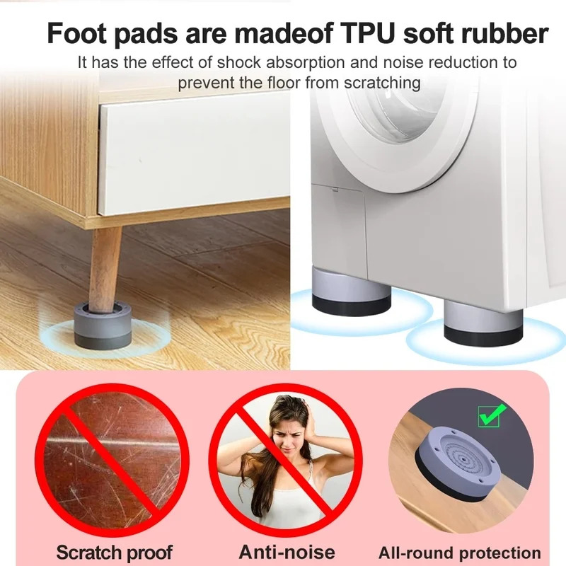 4 Pcs Washing Machine Anti Vib - Furniture Foot Pad recension och pris