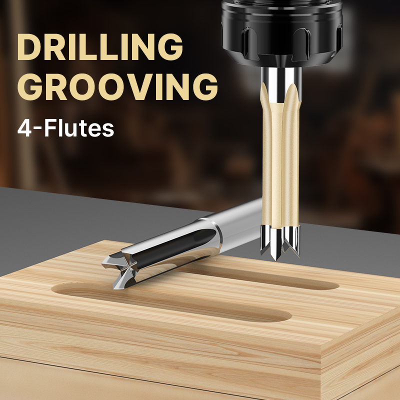 H‌UHAO 4 Flute Woodworking Rou - Furniture Joining Hardware recension och pris