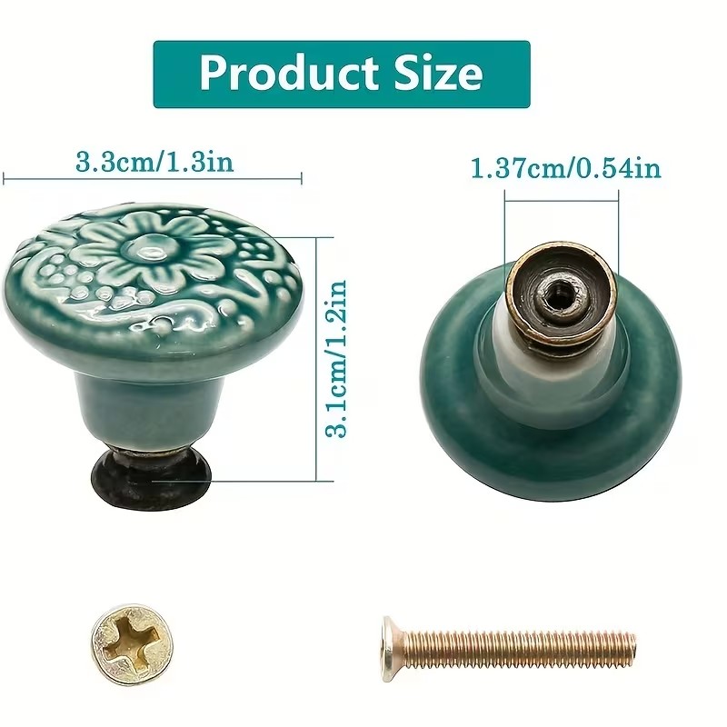 12pcs Ceramic Cabinet Knobs, F - Furniture Hardware Pulls recension och pris