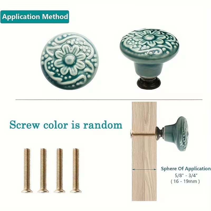 12pcs Ceramic Cabinet Knobs, F - Furniture Hardware Pulls recension och pris