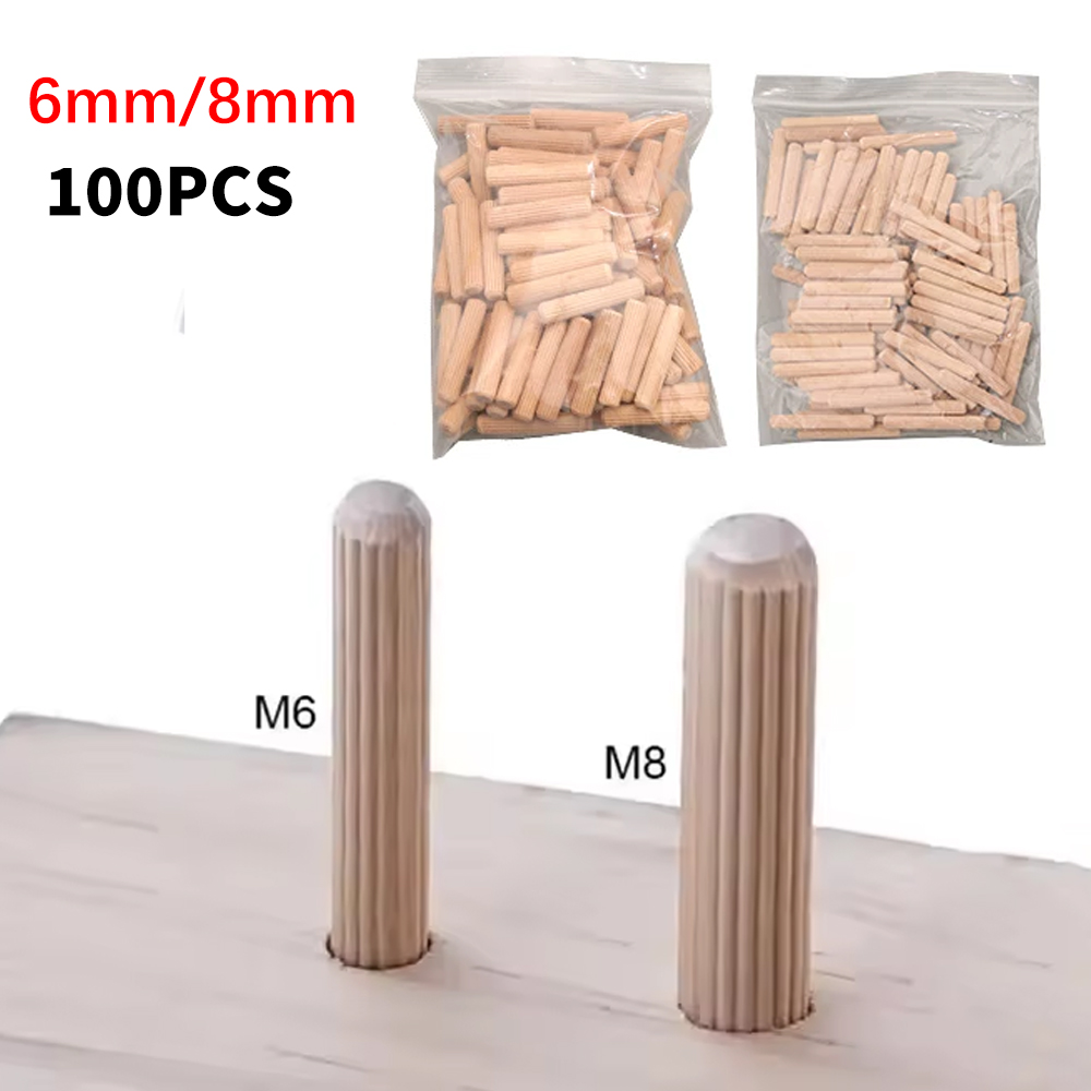 Wooden Dowel Pins 6/8mm Fluted - Furniture Joinery Hardware recension och pris