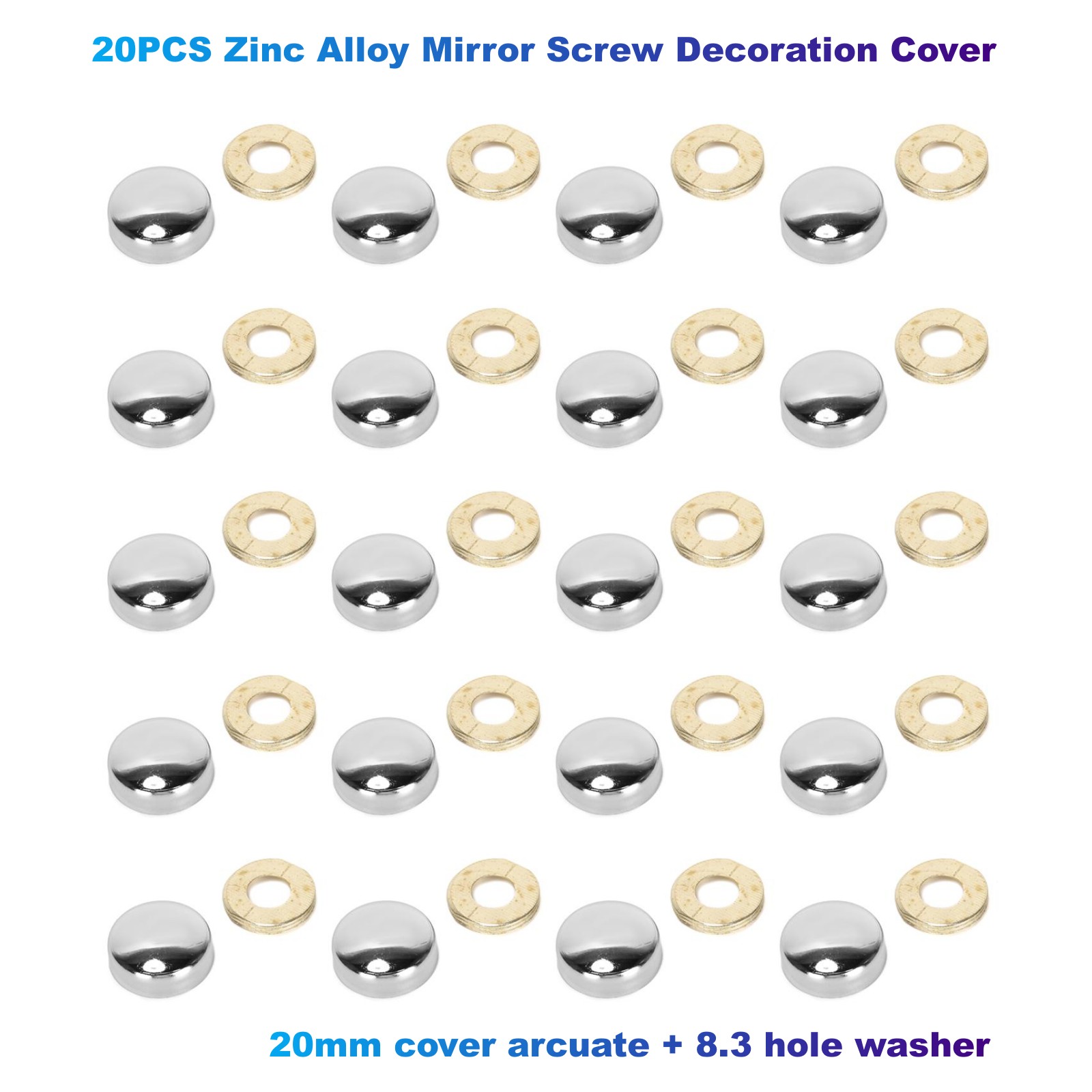 20PCS Zinc Alloy Mirror Screw  - Furniture Joinery Hardware recension och pris