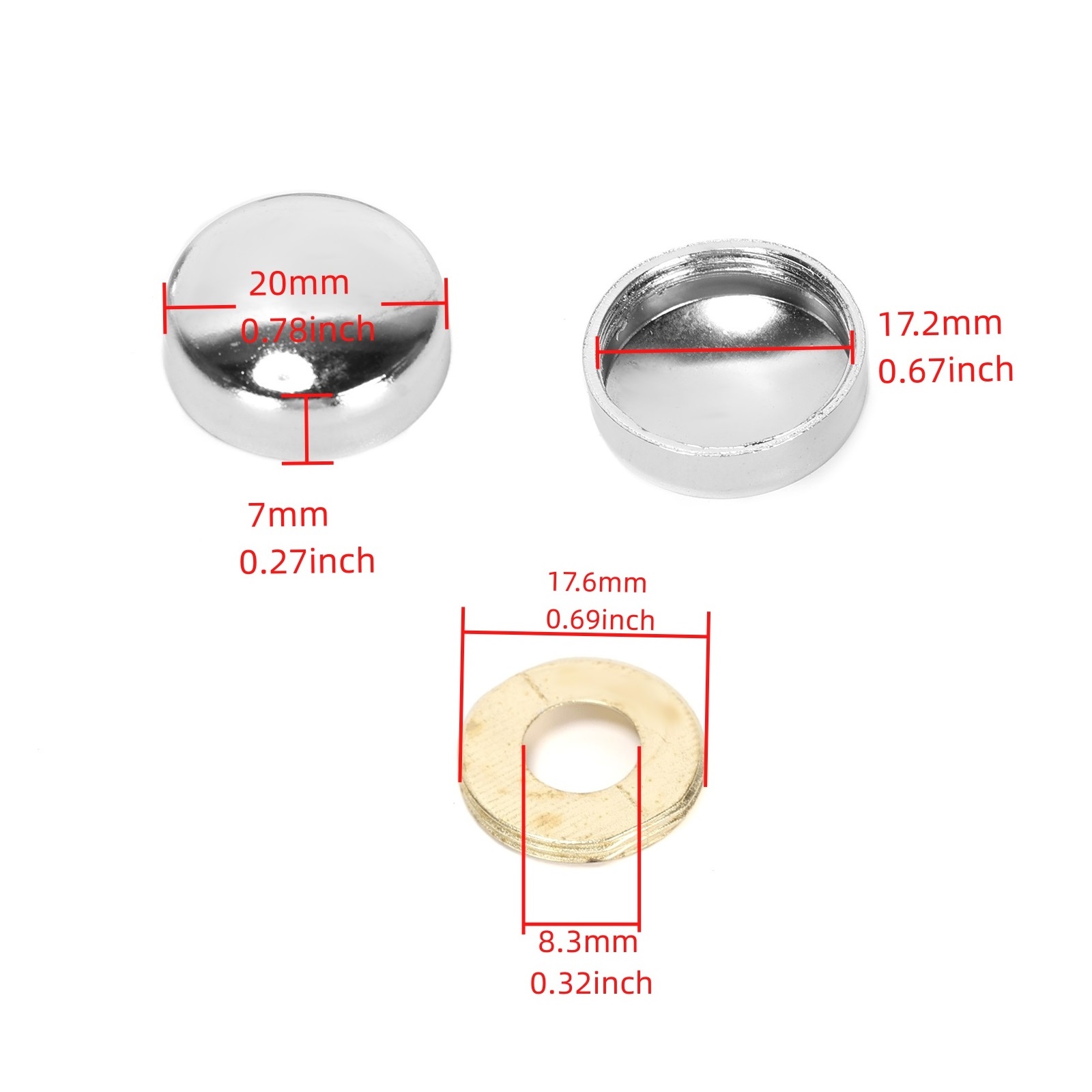 20PCS Zinc Alloy Mirror Screw  - Furniture Joinery Hardware recension och pris